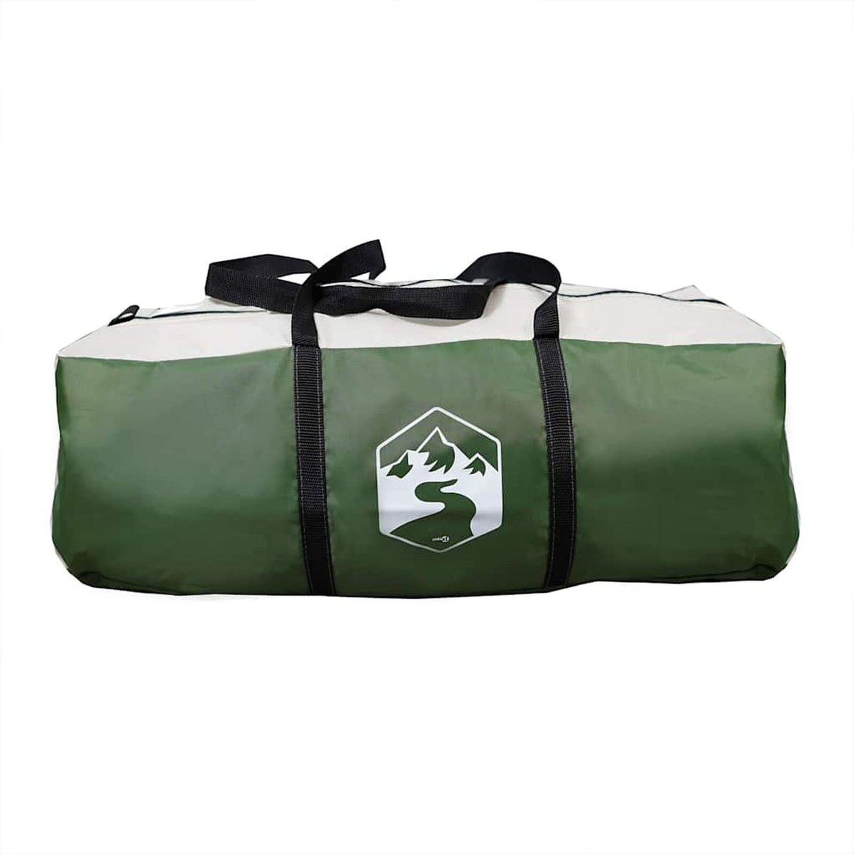 Tente familiale avec port E, accueillant 9 personnes, imperméable, couleur verte