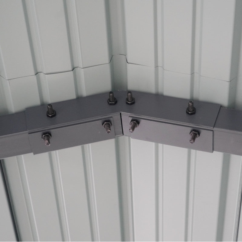 Garage avec toit en acier galvanisé de 22 m² - 366 x 596 cm - couleur anthracite
