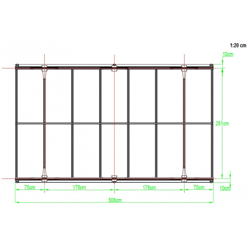Abri voiture en aluminium anthracite 3 x 5,05 m et polycarbonate de 6 mm
