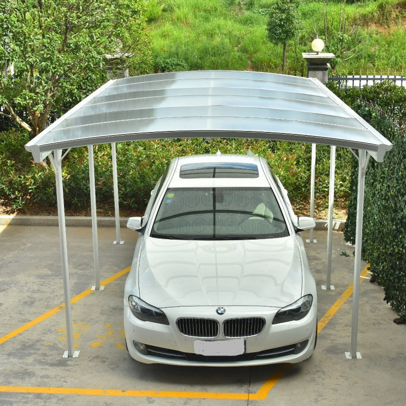 Abri voiture en aluminium blanc 3 x 5,76 m et polycarbonate de 6 mm