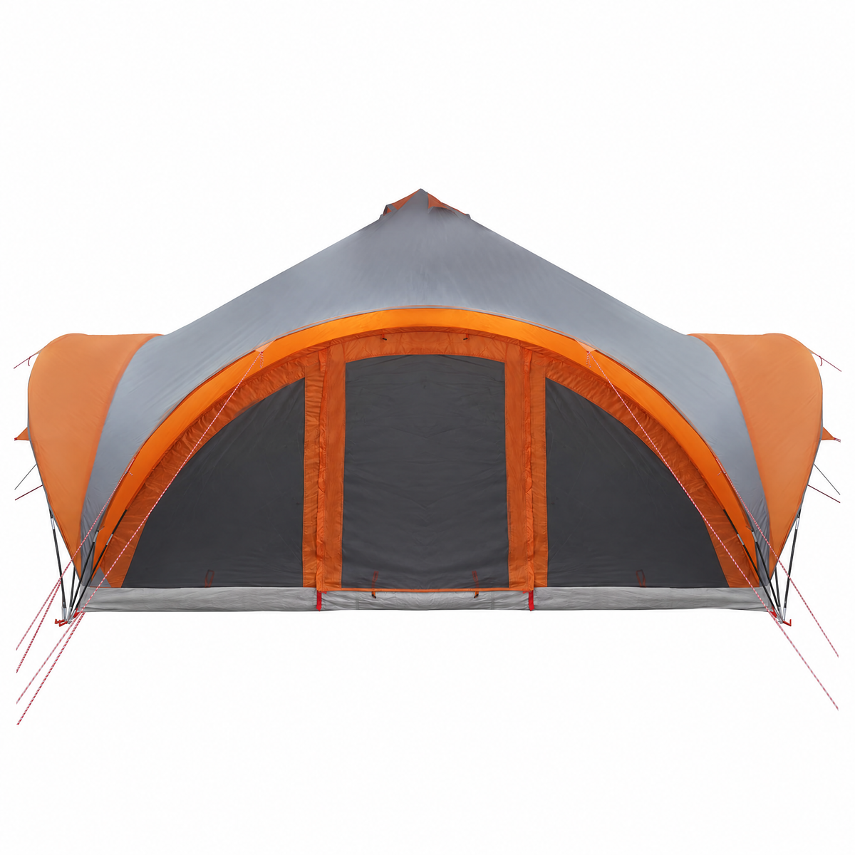 Tente Tipi de 18 personnes, gris et orange, polyester et acier de 25m²