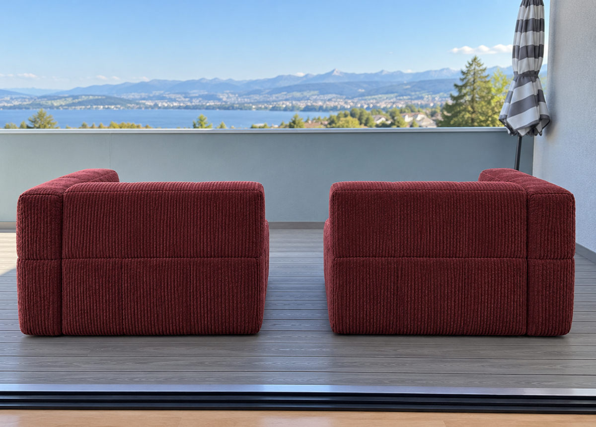Canapé 2 places compressé en mousse haute densité – style minimaliste