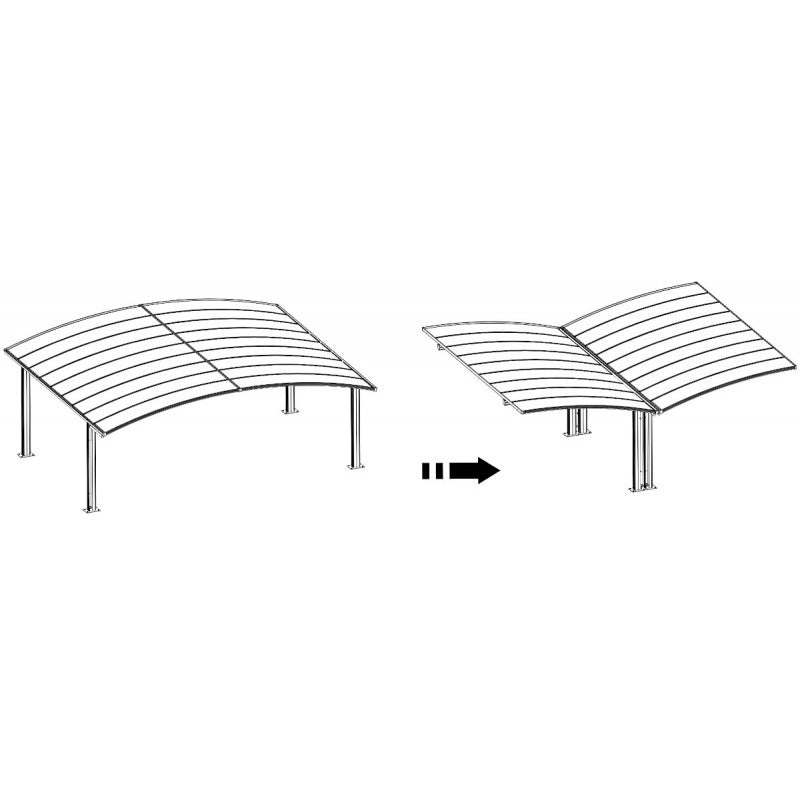 Eagle- Garage double de 30 m² en aluminium et polycarbonate transparent