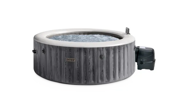 Spa gonflable rond d'extérieur, gris, 216 x 71 cm, pour 6 personnes, avec housse et Wi-Fi inclus