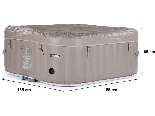 Spa gonflable Monac en PVC - 6 personnes - taupe/crème