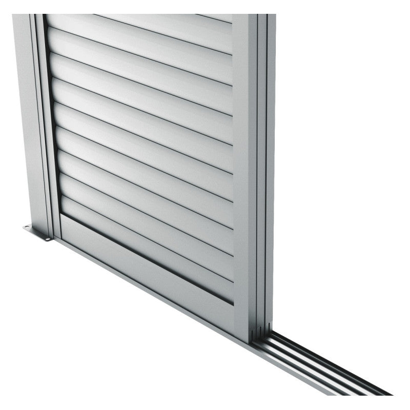 Paroi complète avec 3 panneaux coulissants à ouvertures de ventilation - gris clair