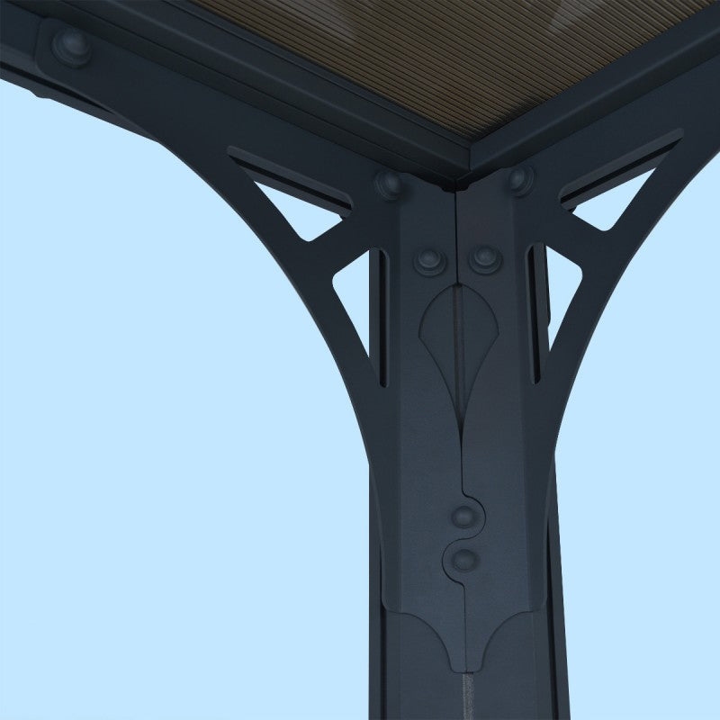 Pergola en aluminium et polycarbonate 309x309cm - facile et rapide à monter
