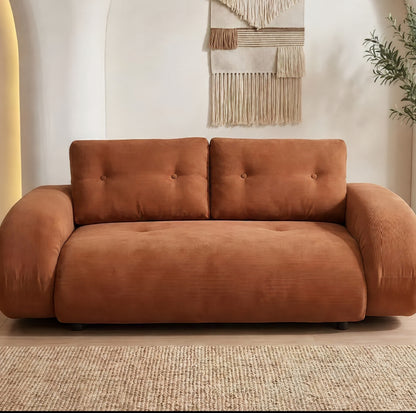 Banquette de sol crème à coussins traversins – espace détente enveloppant