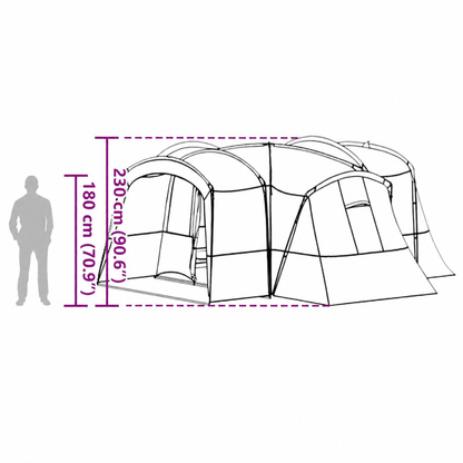 Tente familiale pour 12 personnes en polyester 185T avec revêtement PU - résistants aux UV