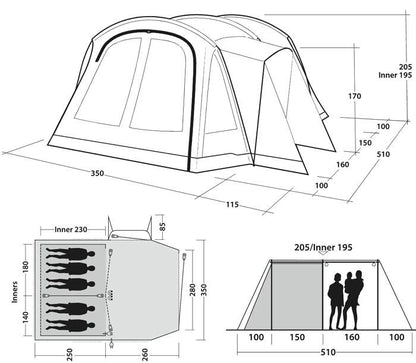 Tente familiale Premium avec fermeture magnétique des portes et système pour obscurcir les pièces