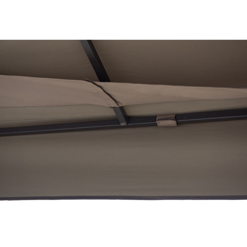 Tonnelle de jardin Aneto 300x360cm en acier thermolaqué marron et polyester
