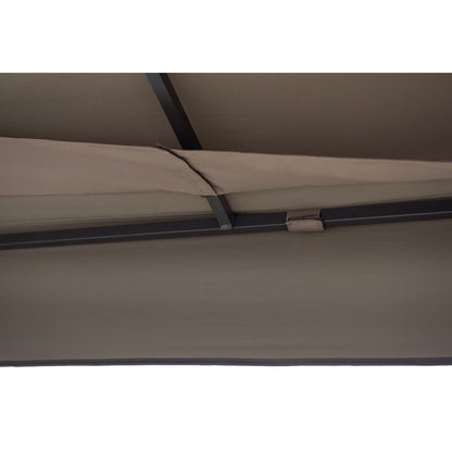 Tonnelle de jardin Aneto 300x360cm en acier thermolaqué marron et polyester