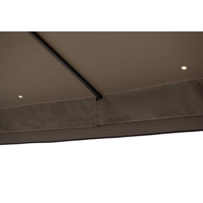 Tonnelle de jardin Aneto 300x360cm en acier thermolaqué marron et polyester
