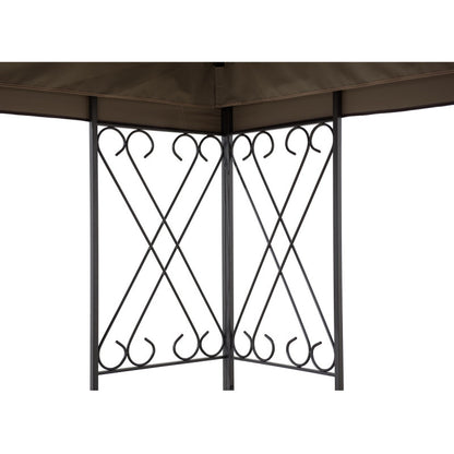 Tonnelle de jardin Aneto 300x360cm en acier thermolaqué marron et polyester