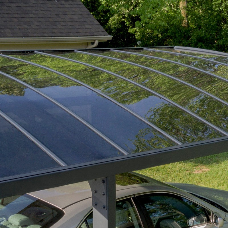 Abri de voiture Arizona Breeze 5000 Palram en aluminium gris et polycarbonate