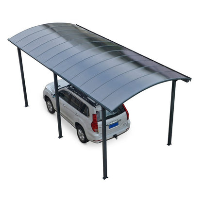Abri pour camping-car en aluminium anthracite de 3,59 x 7,62 m et polycarbonate de 6 mm
