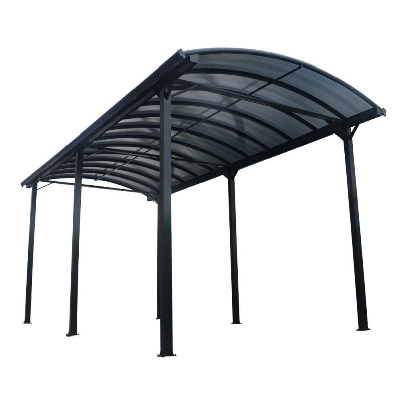 Abri pour camping-car en aluminium anthracite de 3,59 x 7,62 m et polycarbonate de 6 mm
