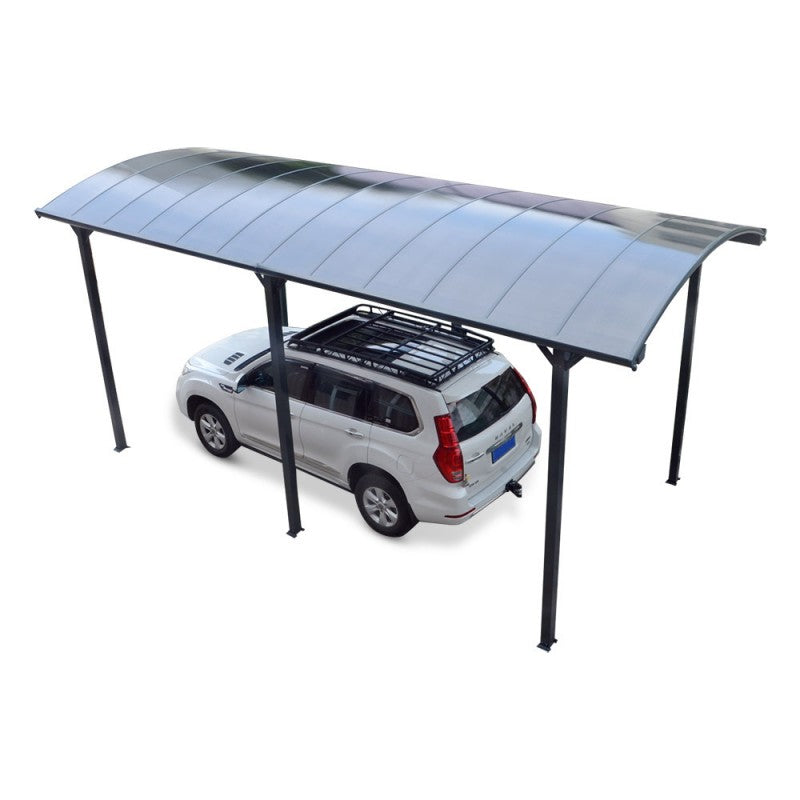 Abri pour camping-car en aluminium anthracite de 3,59 x 7,62 m et polycarbonate de 6 mm