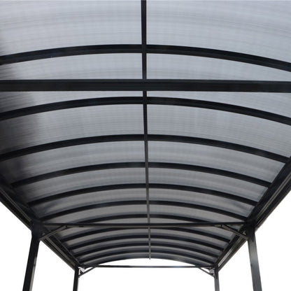 Abri pour camping-car en aluminium anthracite de 3,59 x 7,62 m et polycarbonate de 6 mm