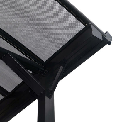 Abri pour camping-car en aluminium anthracite de 3,59 x 7,62 m et polycarbonate de 6 mm