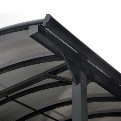 Abri pour camping-car en aluminium anthracite de 3,59 x 7,62 m et polycarbonate de 6 mm