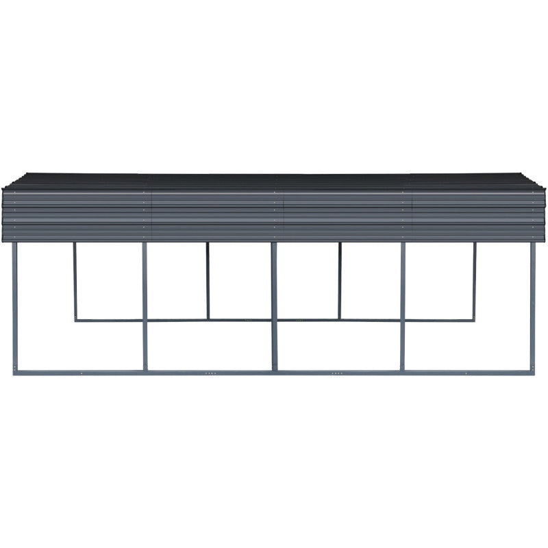 Garage avec toit en acier galvanisé de 22 m² - 366 x 596 cm - couleur anthracite