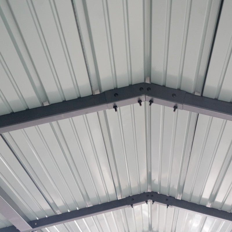 Garage avec toit en acier galvanisé de 22 m² - 366 x 596 cm - couleur anthracite