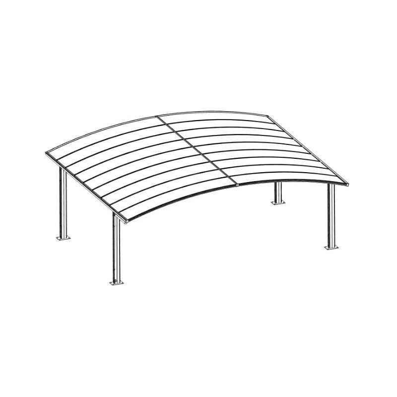 Eagle- Garage double de 30 m² en aluminium et polycarbonate transparent