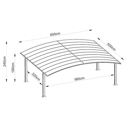 Eagle- Garage double de 30 m² en aluminium et polycarbonate transparent