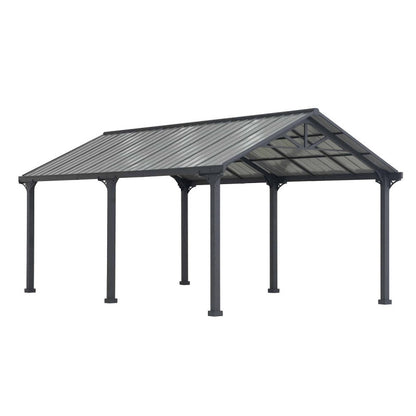 Garage Eiger 367 x 610 cm pour 1 voiture en acier thermolaqué anthracite