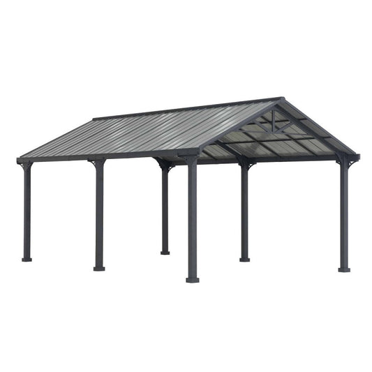 Garage Eiger 367 x 610 cm pour 1 voiture en acier thermolaqué anthracite