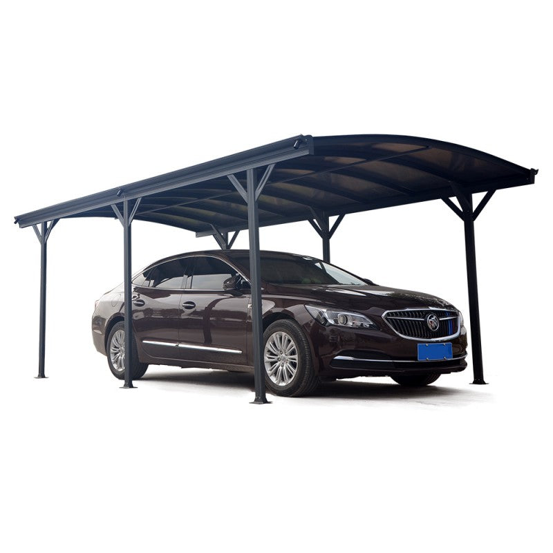 Abri voiture en aluminium anthracite 3 x 5,05 m et polycarbonate de 6 mm