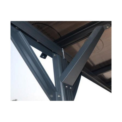 Abri voiture en aluminium anthracite 3 x 5,05 m et polycarbonate de 6 mm