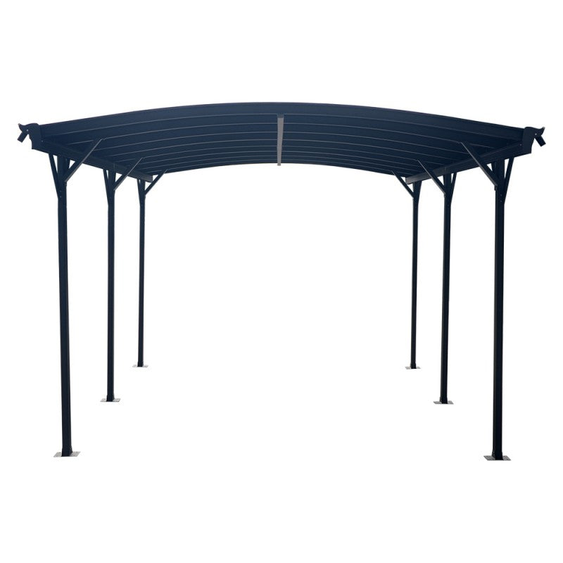 Abri voiture en aluminium anthracite 3 x 5,05 m et polycarbonate de 6 mm