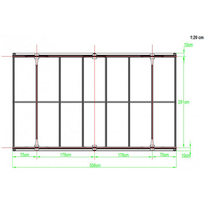 Abri voiture en aluminium anthracite 3 x 5,05 m et polycarbonate de 6 mm