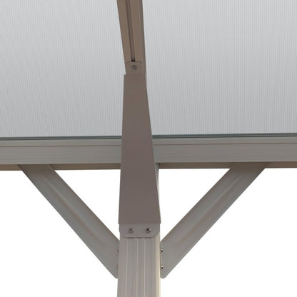 Abri voiture en aluminium blanc 3 x 5,76 m et polycarbonate de 6 mm