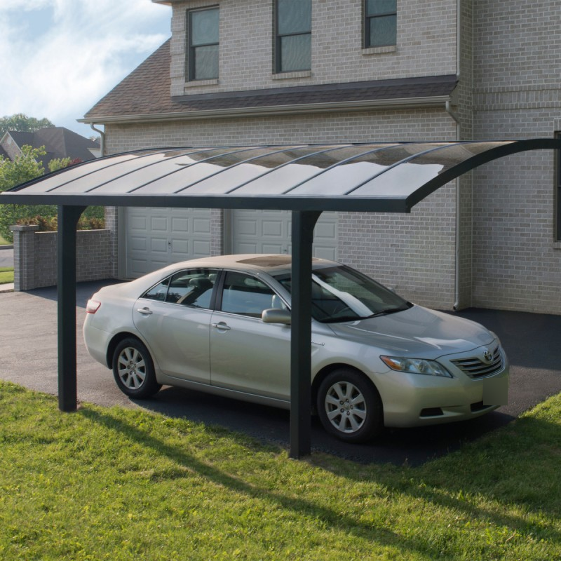 Abri de voiture Arizona Breeze 5000 Palram en aluminium gris et polycarbonate