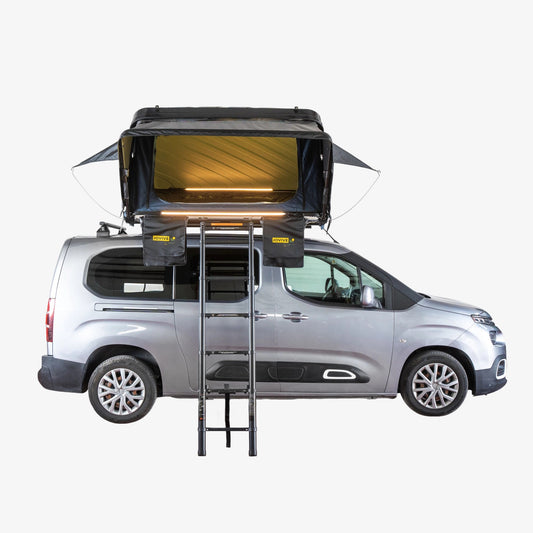 Tente de toit pour voiture Chest ASA XL résistant aux rayons UV avec lumières à intensité réglable