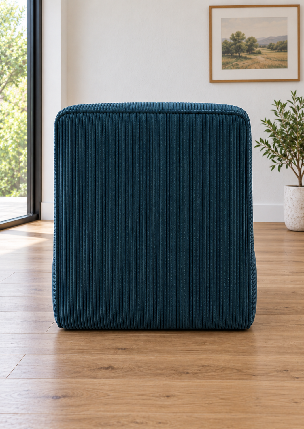 Fauteuil de relaxation compressé en tissu doux – Format compact