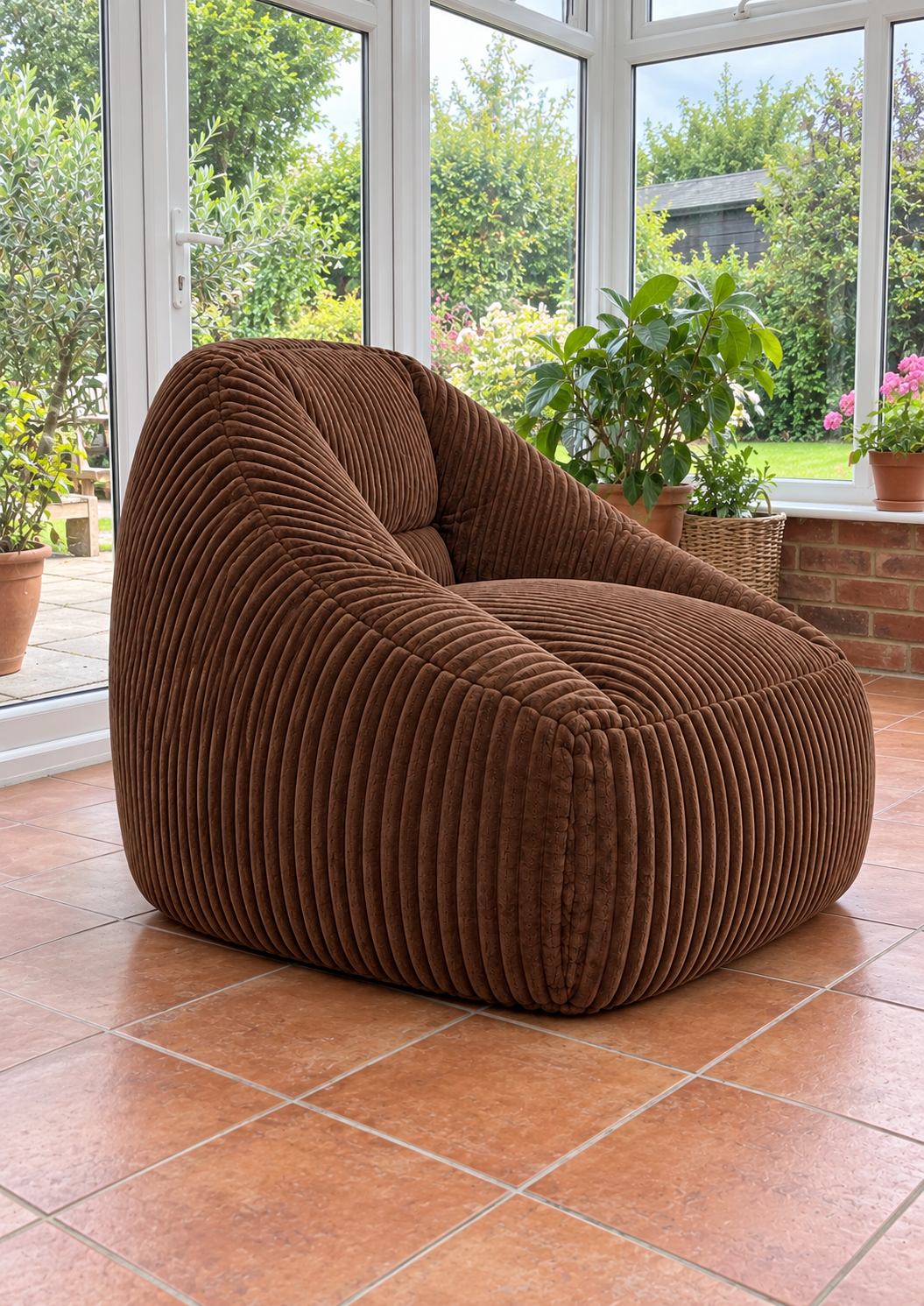 Fauteuil lounge en chenille ultra-douce – assise détente