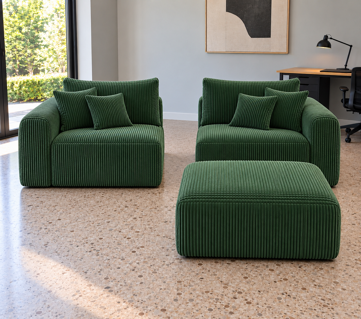 Canapé d’angle italien minimaliste – grande méridienne compressée