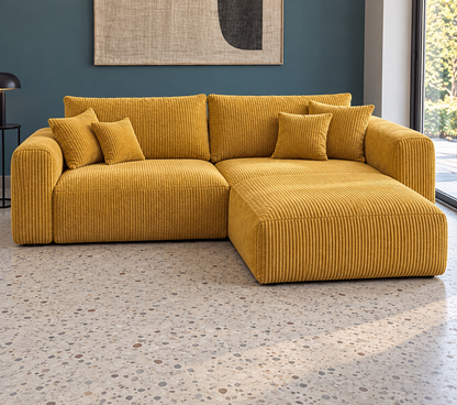 Canapé d’angle italien minimaliste – grande méridienne compressée