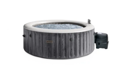 Spa gonflable rond d'extérieur, gris, 216 x 71 cm, pour 6 personnes, avec housse et Wi-Fi inclus