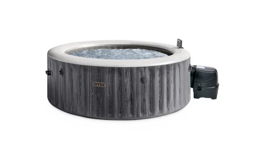 Spa gonflable rond d'extérieur, gris, 216 x 71 cm, pour 6 personnes, avec housse et Wi-Fi inclus