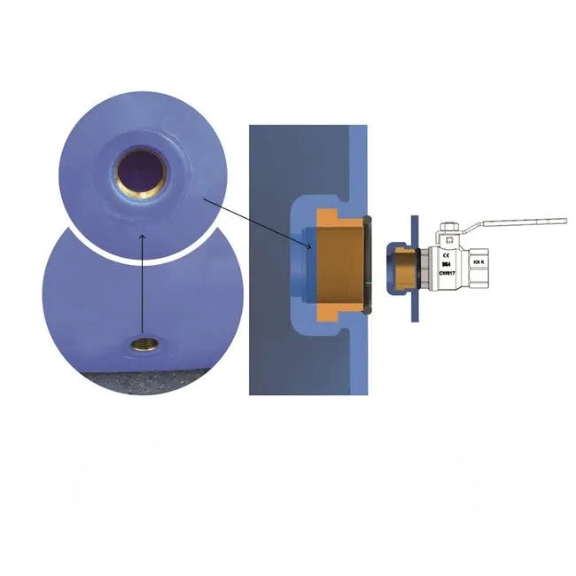 Réservoir d'eau potable Panettone 3000L – raccordements en acier inoxydable