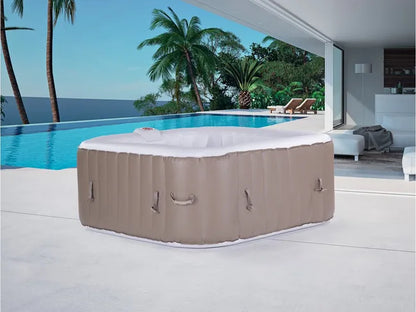 Spa gonflable Monac en PVC - 6 personnes - taupe/crème