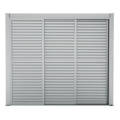 Paroi complète avec 3 panneaux coulissants à ouvertures de ventilation - gris clair