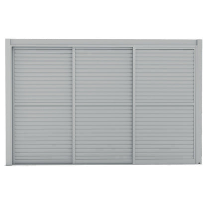 Paroi complète avec 3 panneaux coulissants à ouvertures de ventilation - gris clair