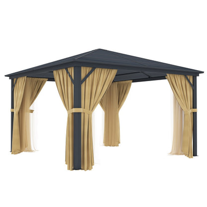Pergola 360x360cm en aluminium anthracite et polycarbonate