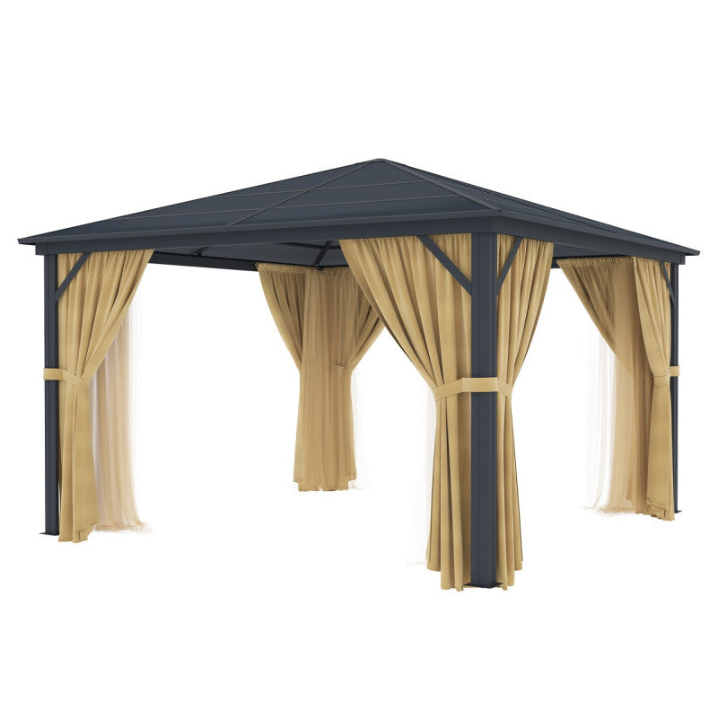 Pergola 360x360cm en aluminium anthracite et polycarbonate